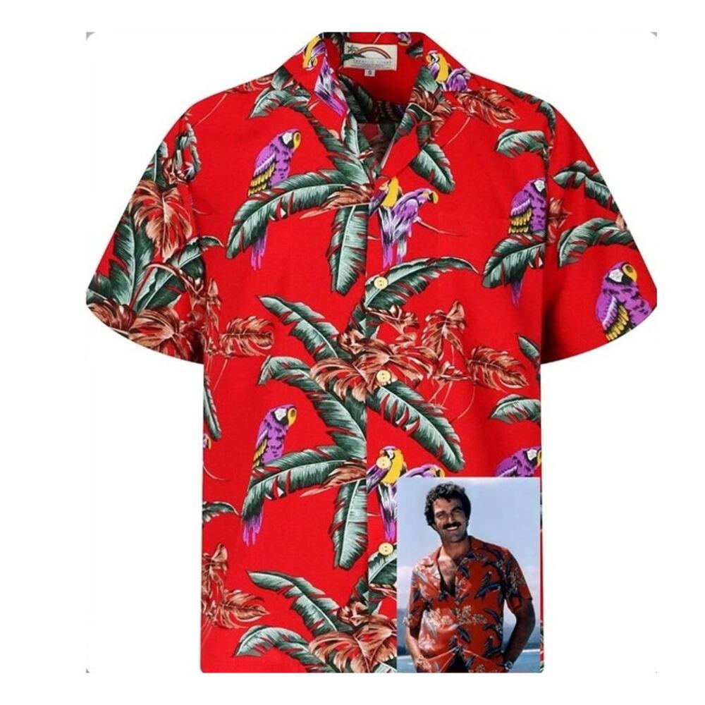 Paradise Found Mens Jungle Bird Tom Selleck Magnum Pl Rayon Shirt Size 2XL